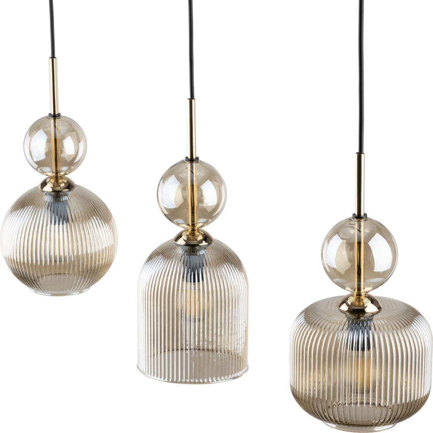 SOPHIA hanglamp aan snoer 3xE14/10W/230V zwart/rookbeige