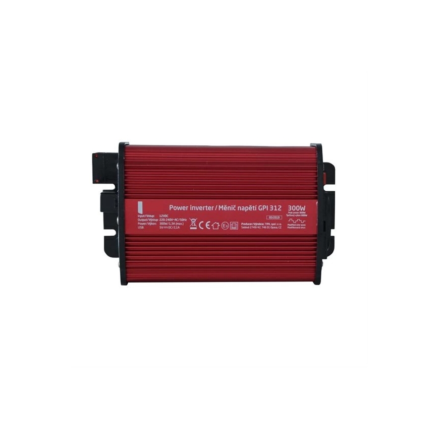Spanningsomvormer 300W/12/230V + USB