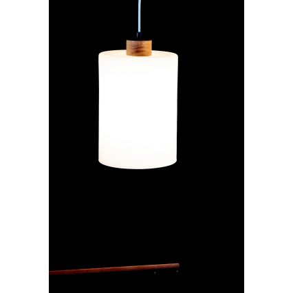 Hanglamp aan een koord ZEFIR 3xE27/60W/230V eiken - FSC-gecertificeerd