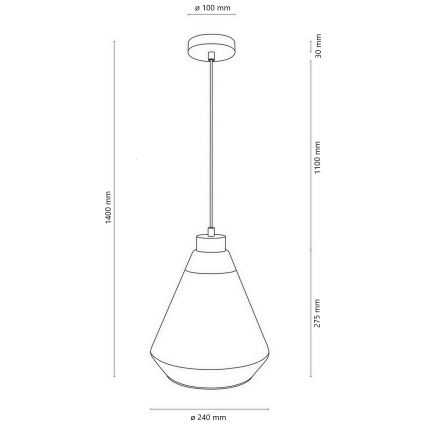 Hanglamp aan een koord 1xE27/60W/230V - FSC-gecertificeerd