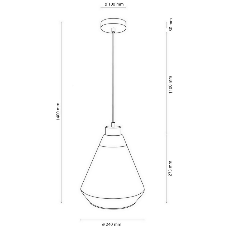 Hanglamp aan een koord 1xE27/60W/230V - FSC-gecertificeerd