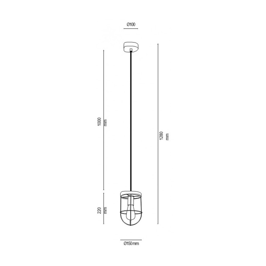 Hanglamp aan een koord NETUNO 1xE27/60W/230V eiken - FSC-gecertificeerd