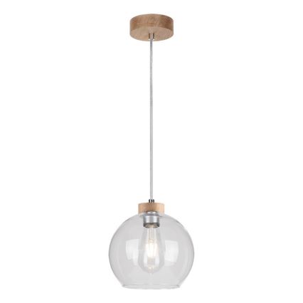 Hanglamp aan een koord LAGUNA 1xE27/60W/230V eiken - FSC-gecertificeerd