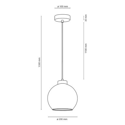 Hanglamp aan een koord LAGUNA 1xE27/60W/230V eiken - FSC-gecertificeerd