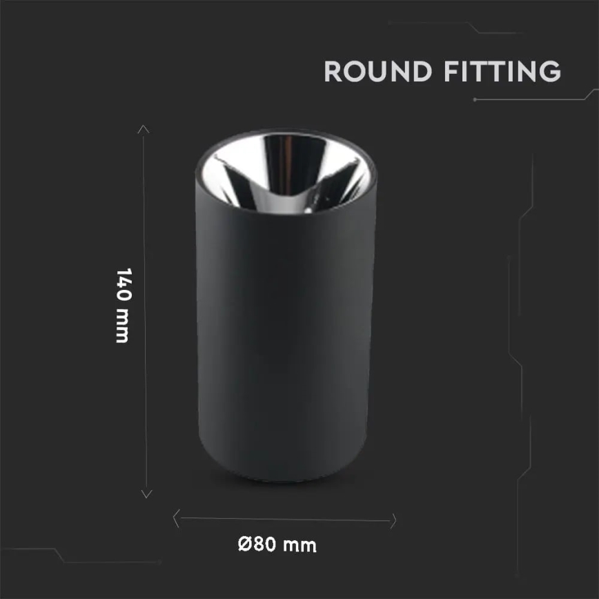 Spot 1xGU10/35W/230V zwart/zilver