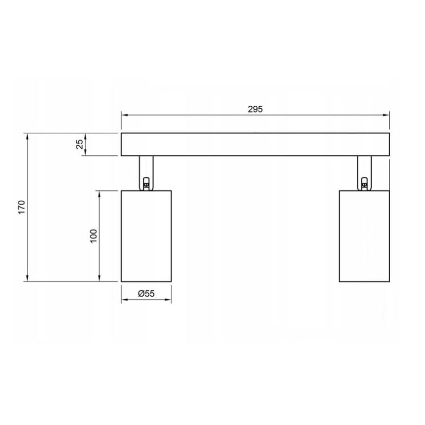 Spot 2xGU10/35W/230V zwart