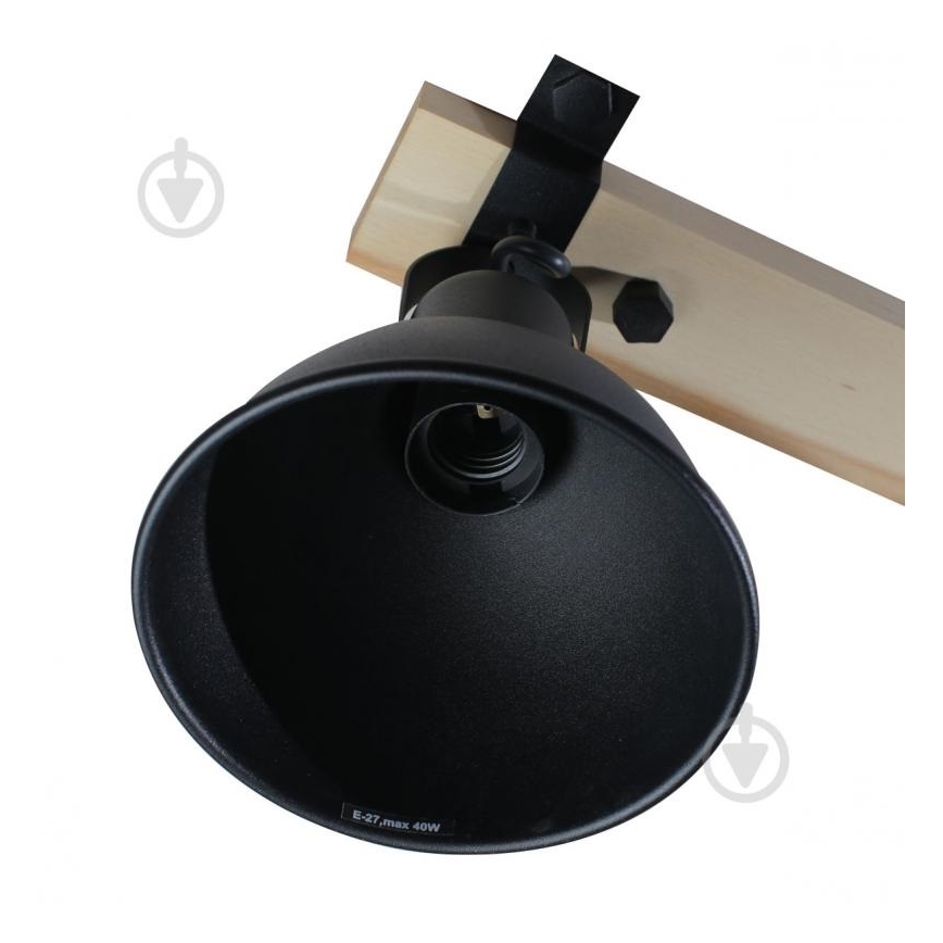 Spot 3xE27/40W/230V beuken/zwart