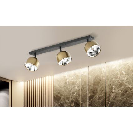 Spot ALTEA 3xAR111 GU10/50W/230V goud/zwart
