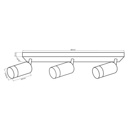 Spot ARRAS 3xGU10/10W/230V zwart