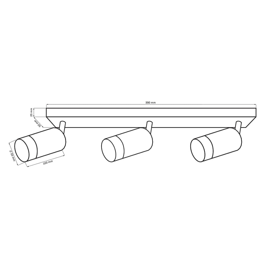 Spot ARRAS 3xGU10/10W/230V zwart