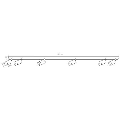 Spot ARRAS 6xGU10/10W/230V zwart