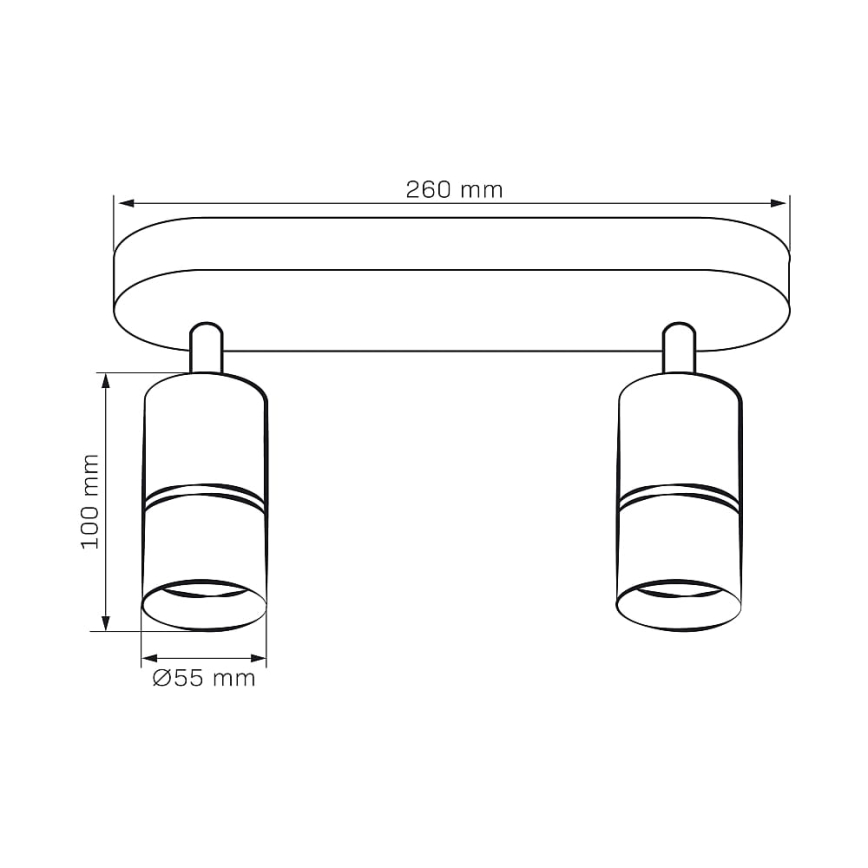 Spot BAMBOO 2xGU10/10W/230V zwart
