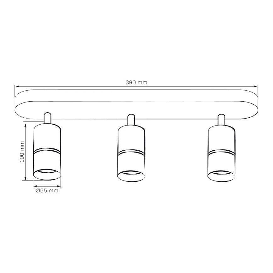 Spot BAMBOO 3xGU10/10W/230V zwart
