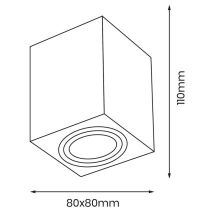 Spot BIMA 1xGU10/25W/230V vierkant wit