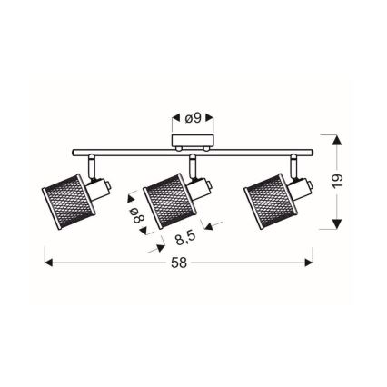 Spot CANABERA 3xE14/40W/230V