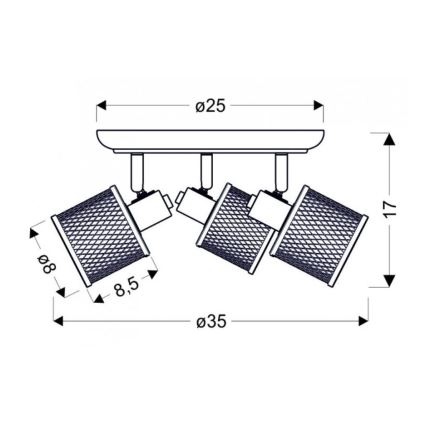 Spot CANABERA 3xE14/40W/230V
