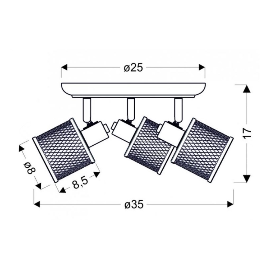 Spot CANABERA 3xE14/40W/230V