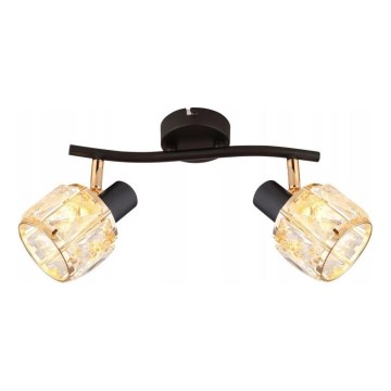 Spot DUBAI 2xE14/40W/230V zwart/goud