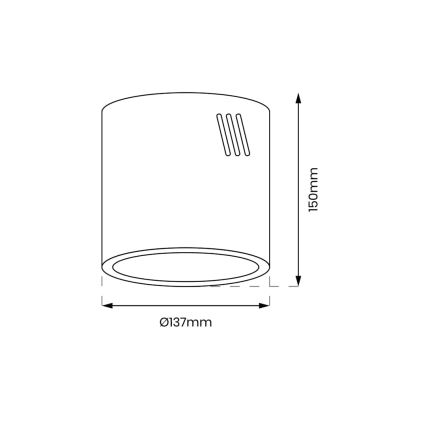 Spot GEORGE 1xE27/60W/230V diameter 13,7 cm zwart