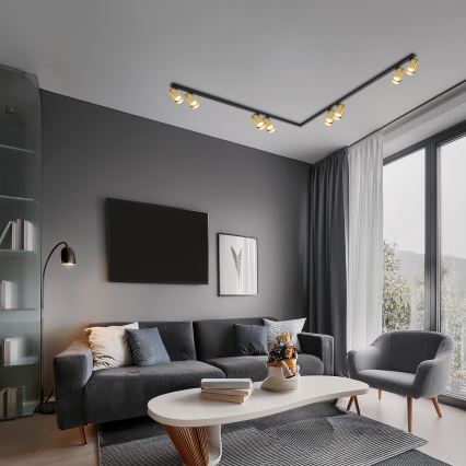 Spot HERO SPOT 8xGU10/9W/230V zwart/goud