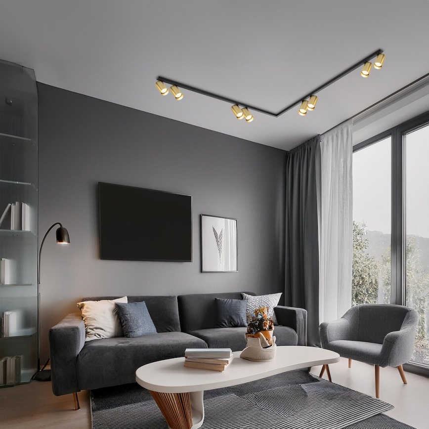 Spot HERO SPOT 8xGU10/9W/230V zwart/goud