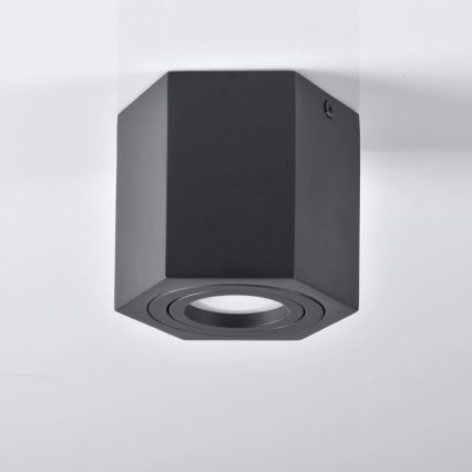 Spot HEXAGON 1xGU10/10W/230V zwart