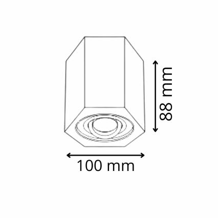 Spot HEXAGON 1xGU10/10W/230V zwart