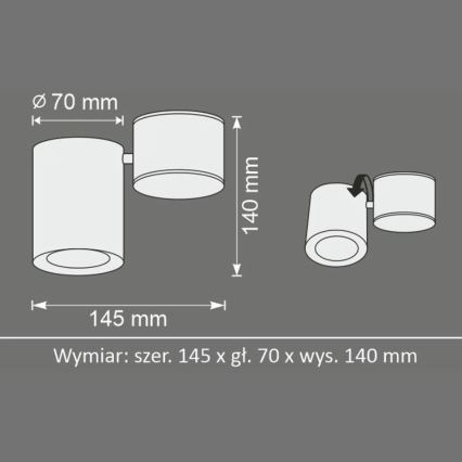 Spot HOBRO 1xGU10/10W/230V wit