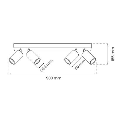 Spot  HUDSON 4xGU10/8W/230V zwart