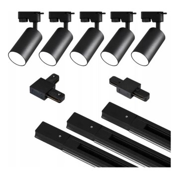 Spot in een rail systeem 5xGU10/25W/230V 3 m zwart