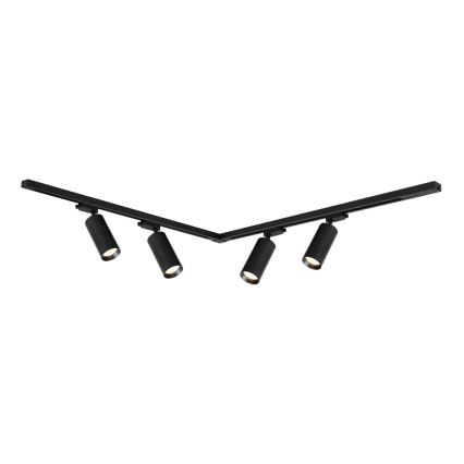 Spot in een rail systeem MICA 4xGU10/10W/230V zwart