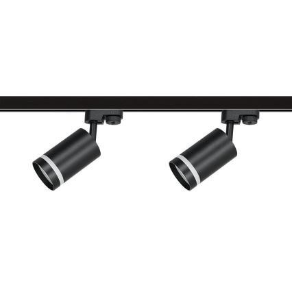 Spot in een rail systeem PIPE 4xGU10/10W/230V 2x1m zwart