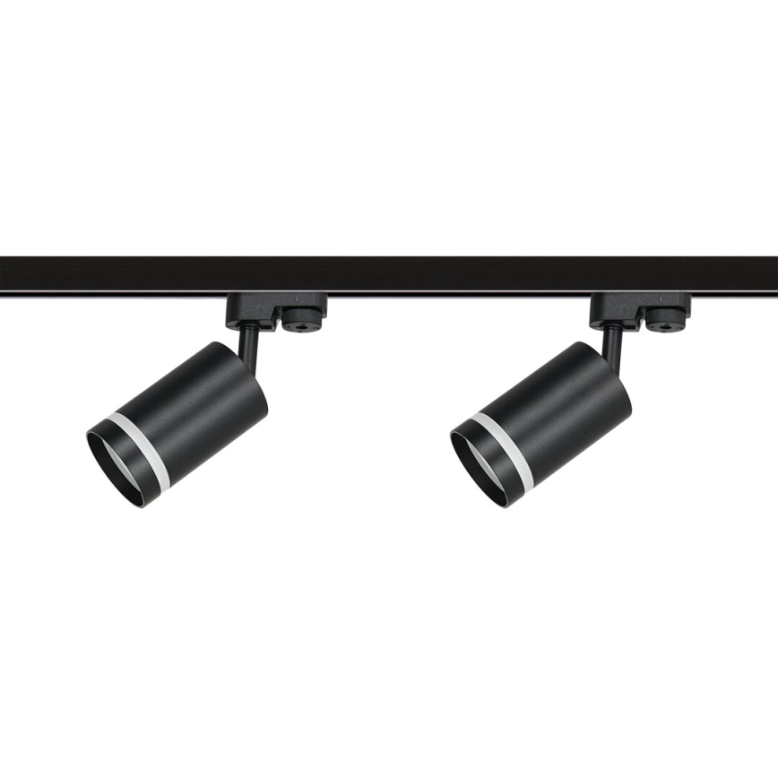 Spot in een rail systeem PIPE 4xGU10/10W/230V 2x1m zwart