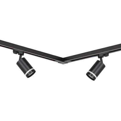 Spot in een rail systeem PIPE 4xGU10/10W/230V 2x1m zwart