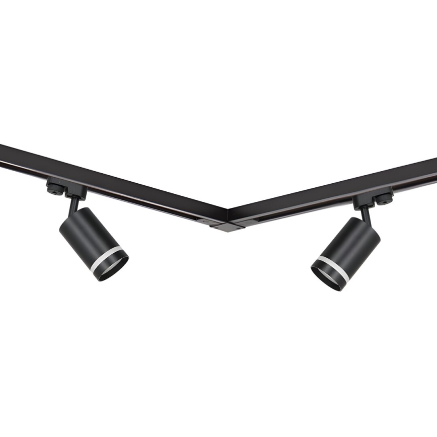 Spot in een rail systeem PIPE 4xGU10/10W/230V 2x1m zwart