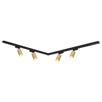 Spot in een rail systeem PIPE 4xGU10/10W/230V goud/zwart