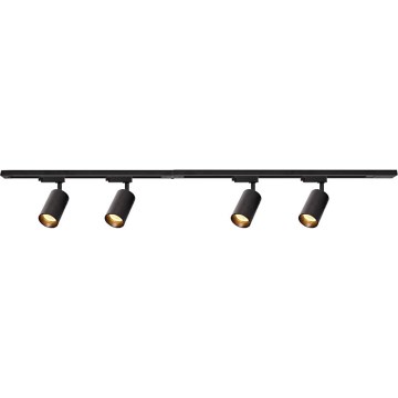 Spot in een rail systeem PIPE 4xGU10/10W/230V zwart