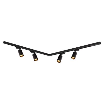Spot in een rail systeem PIPE 4xGU10/10W/230V zwart