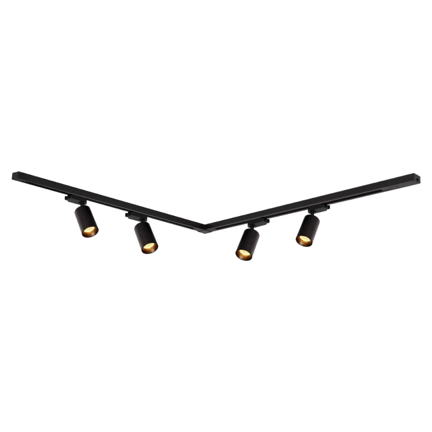Spot in een rail systeem PIPE 4xGU10/10W/230V zwart