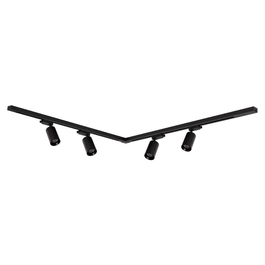 Spot in een rail systeem PIPE 4xGU10/10W/230V zwart