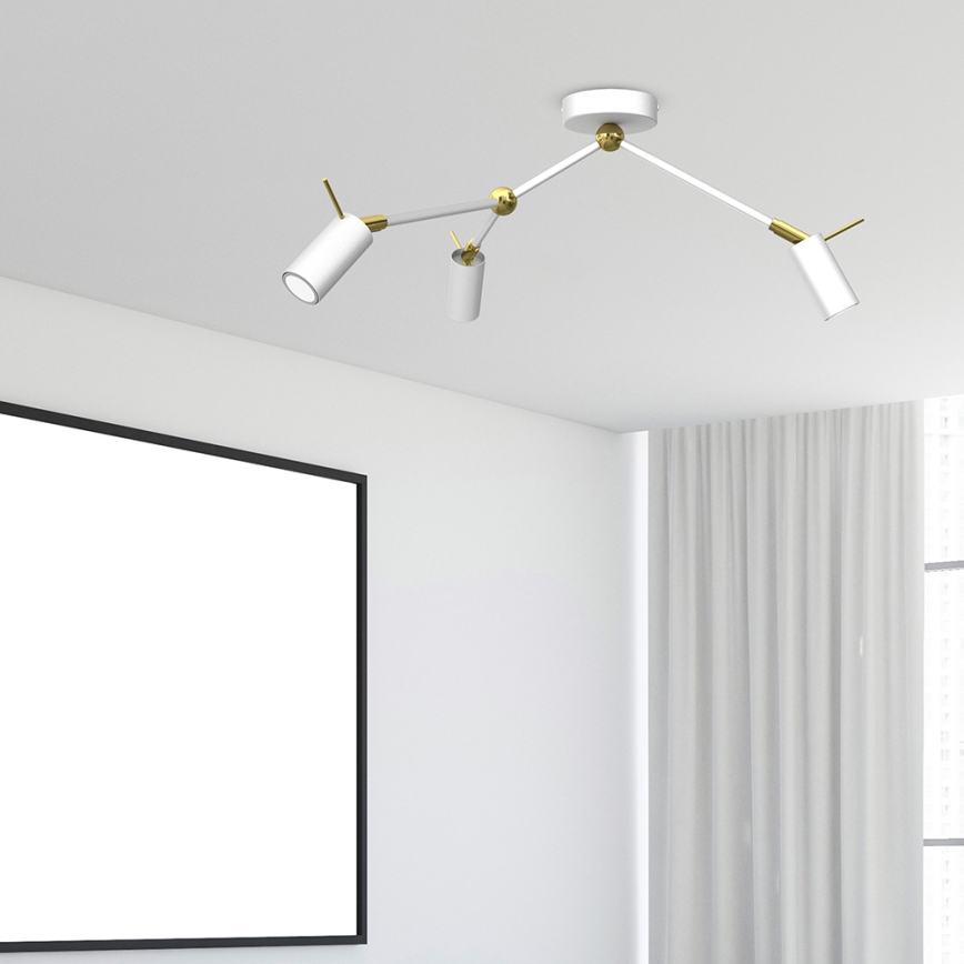 Spot IRIS 3xGU10/MR11/40W/230V wit/goud