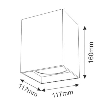 Spot JUPITER 1xE27/20W/230V 11,7x11,7 cm zwart