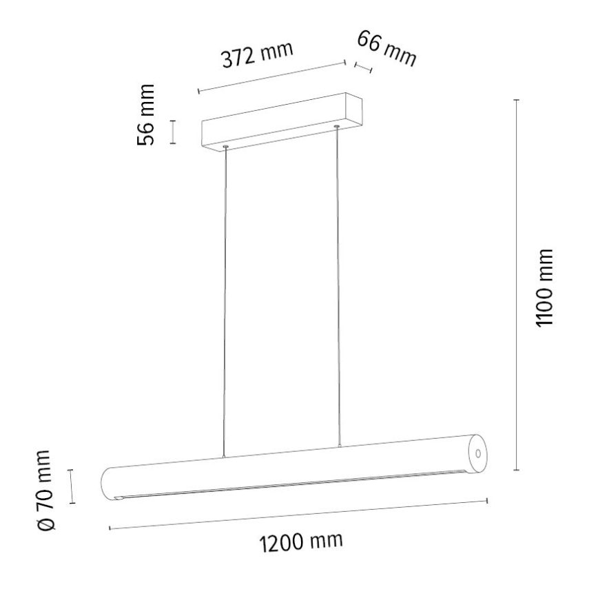 Dimbare LED hanglamp aan een koord CONOR LED/34,5W/230V eiken – FSC gecertificeerd
