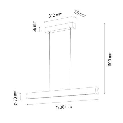 Dimbare LED hanglamp aan een koord CONOR LED/34,5W/230V eiken – FSC gecertificeerd