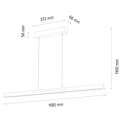 Dimbare LED hanglamp aan een koord JONAS LED/16,5W/230V eiken – FSC gecertificeerd