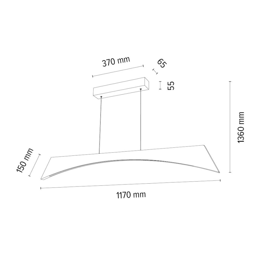 Dimbare LED hanglamp aan een koord ZIAD LED/14W/230V eiken – FSC gecertificeerd