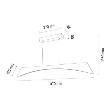 Dimbare LED hanglamp aan een koord ZIAD LED/14W/230V eiken – FSC gecertificeerd