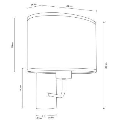 Wandlamp MERCEDES 1xE27/25W/230V bruin/eiken – FSC gecertificeerd