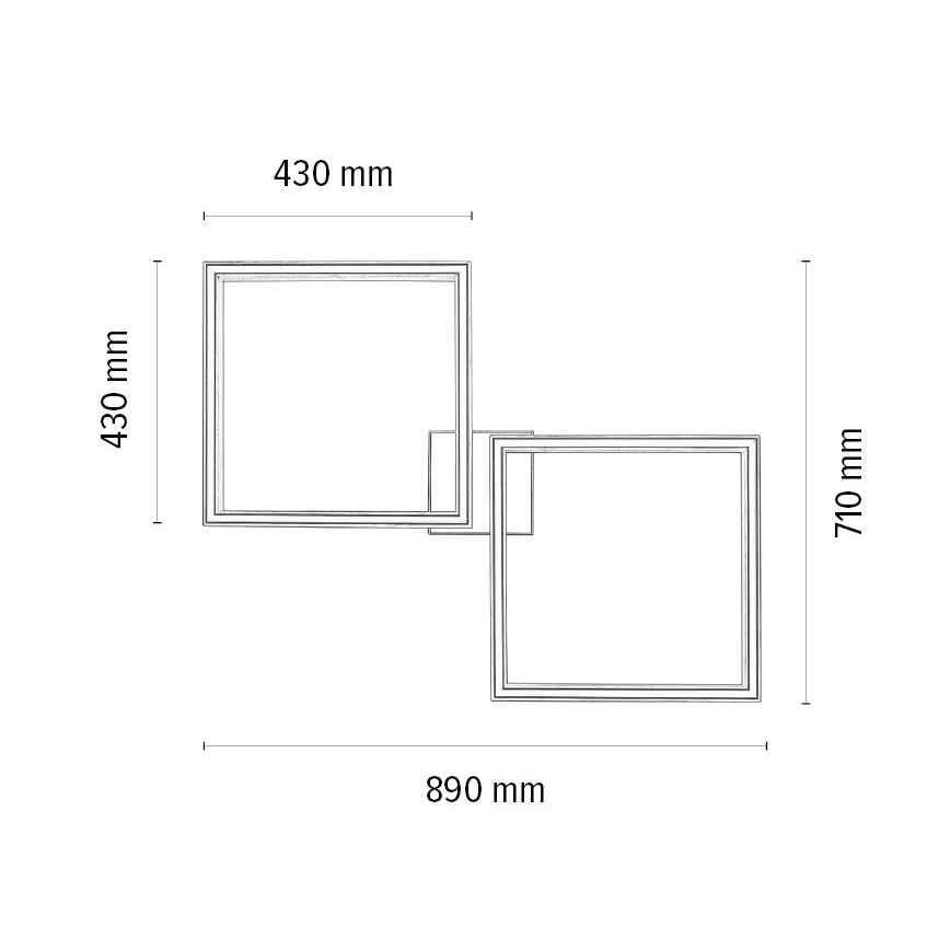 Dimbare LED plafondlamp RAMME 2xLED/24W/230V eiken – FSC gecertificeerd
