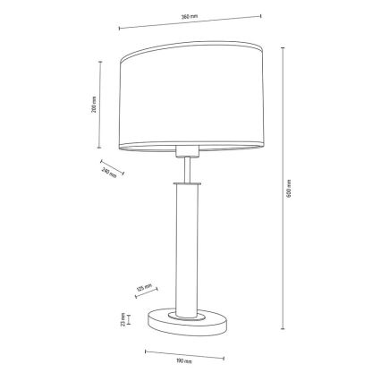 Tafellamp MERCEDES 1xE27/40W/230V 60 cm wit/eiken – FSC gecertificeerd